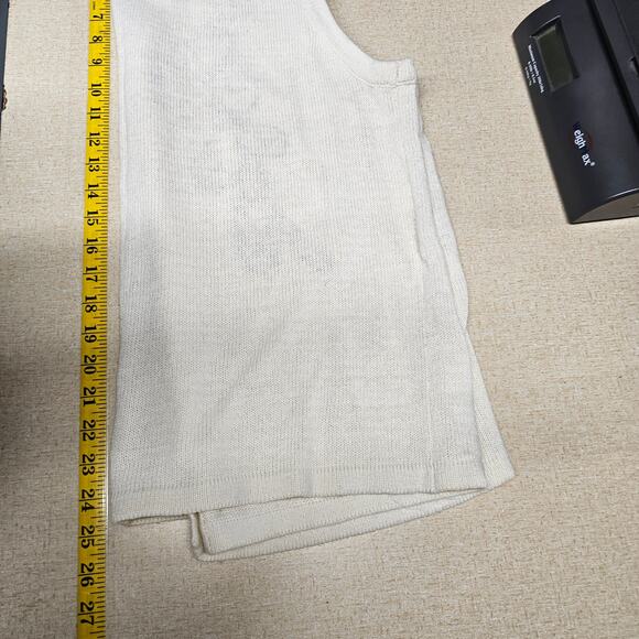 Vintage 90'S SML Design Embroidered Sweater Vest White Women's Large Outerwear - Picture 7 of 7